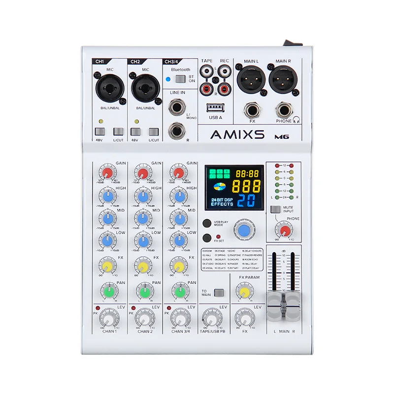 AMIXS M6 white compact mixer front control surface