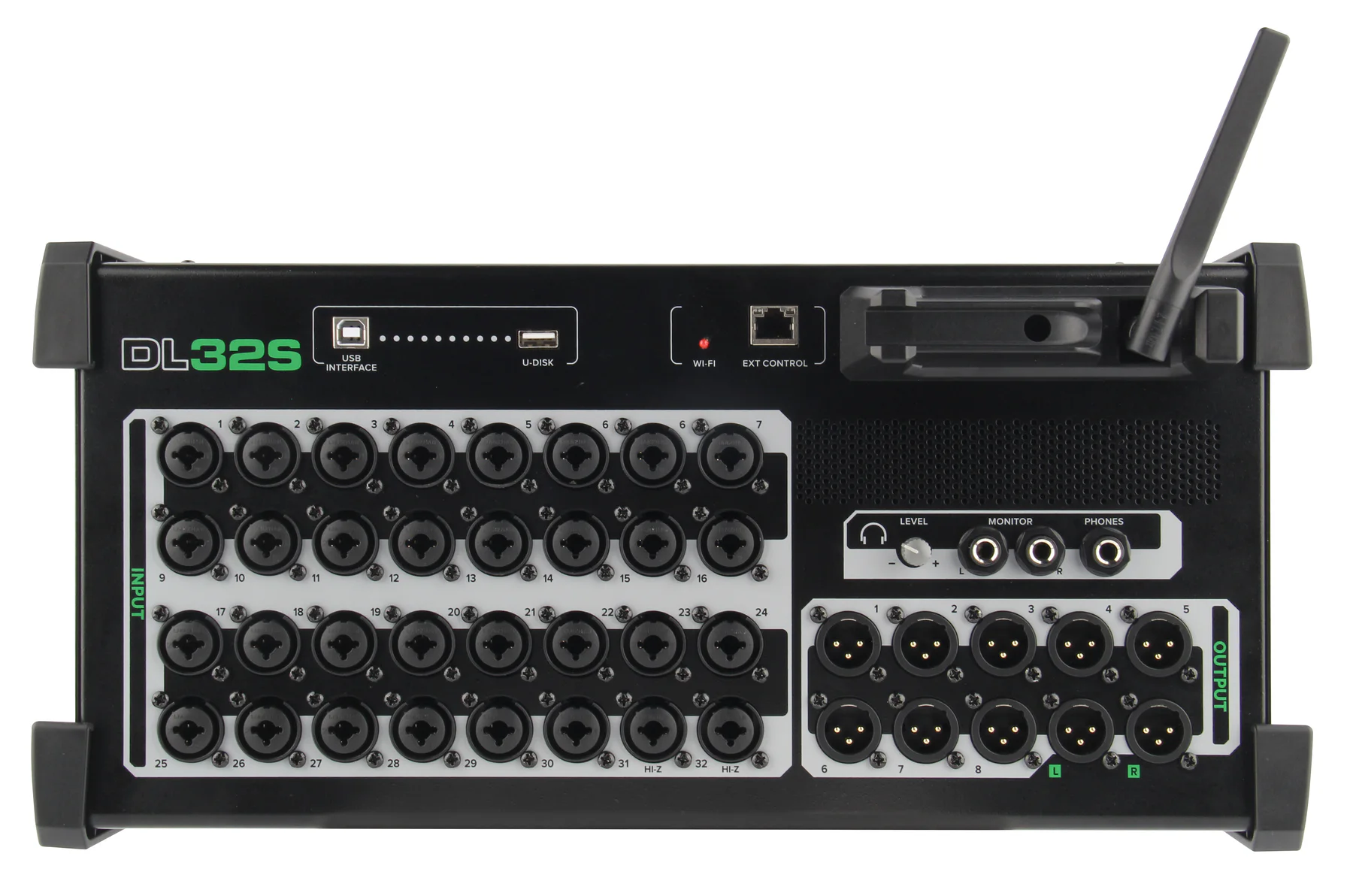 MICKLE DL32S 32-input digital stagebox front panel