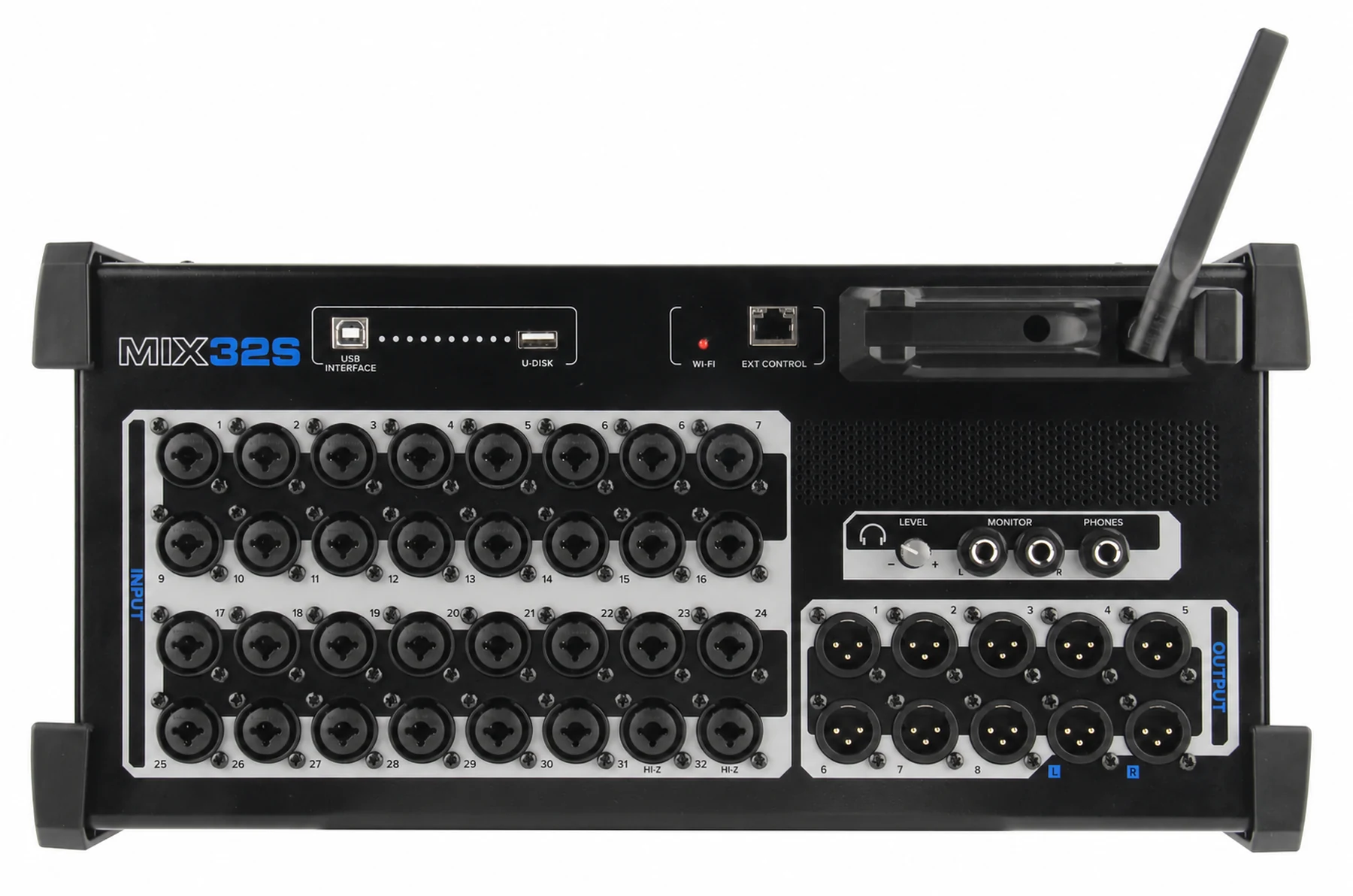 MICKLE MIX32S 32-input digital stagebox front panel