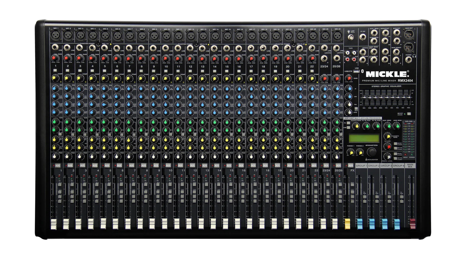 MICKLE RMX2404FX 24-channel professional analog mixer front panel